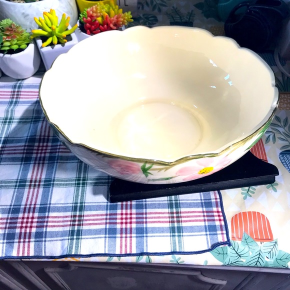 Vintage 1950 Franciscan Desert Rose Large Salad/Serving Bowl Scalloped Rim. - Picture 10 of 12